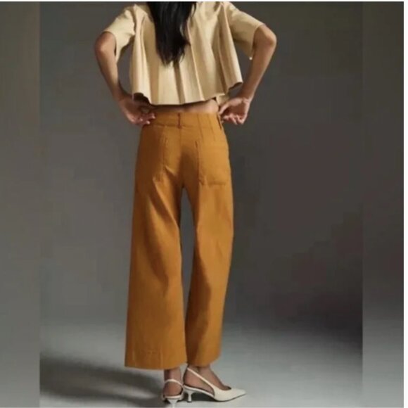 Anthropologie Maeve The Colette Crop Wide Leg Pants Magic Fabric - Picture 2 of 10